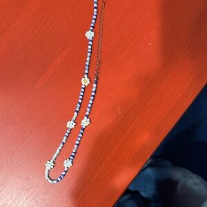 Blue and White Beaded Necklace